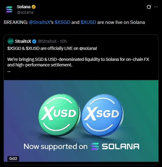 StraitsX Deploys XSGD XUSD on Solana