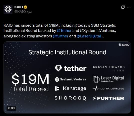 KAIO Secures Tether Funding to Tokenize Regulated Funds