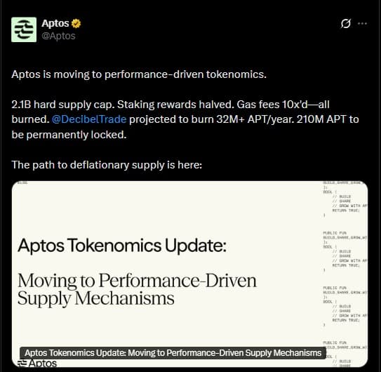 Aptos Unveils Overhauled Tokenomics Framework