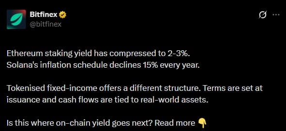 Bitfinex Highlights Rising Demand Tokenised