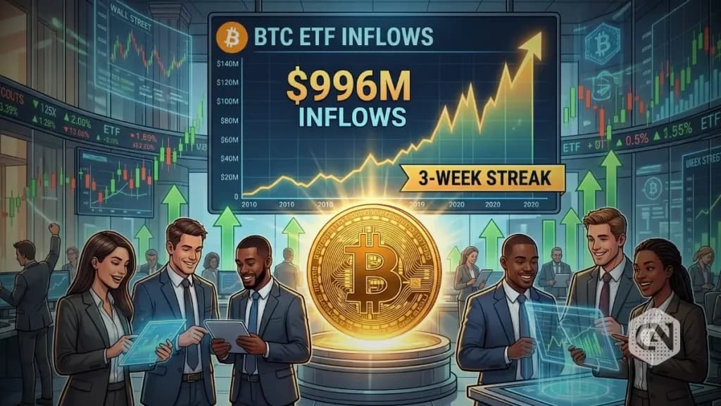 Bitcoin ETFs Attract $996M Inflow